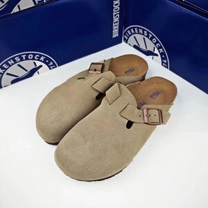 BIRKENSTOCK BOSTON TAUPE BASIC SLIPPER WOMENS 6 MENS 4 NO BOX OPEN TO OFFERS